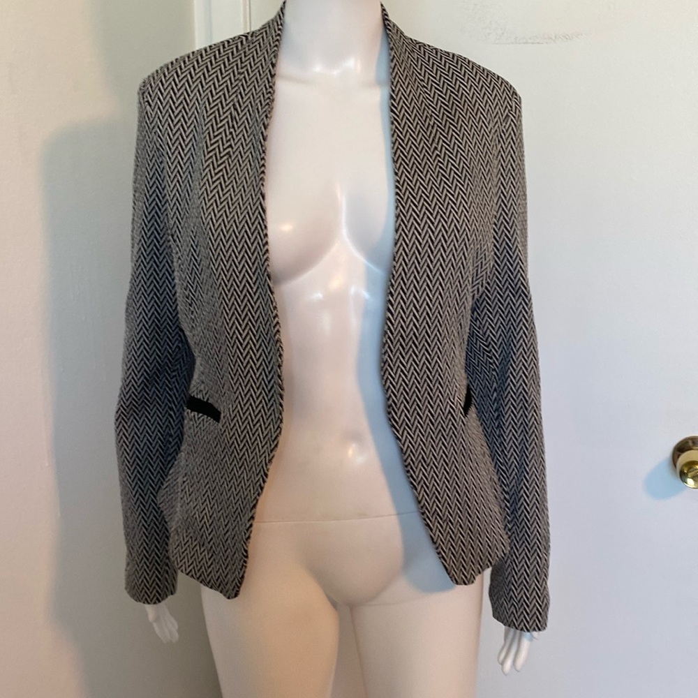 Zigzag blazer black & white blazer XL
